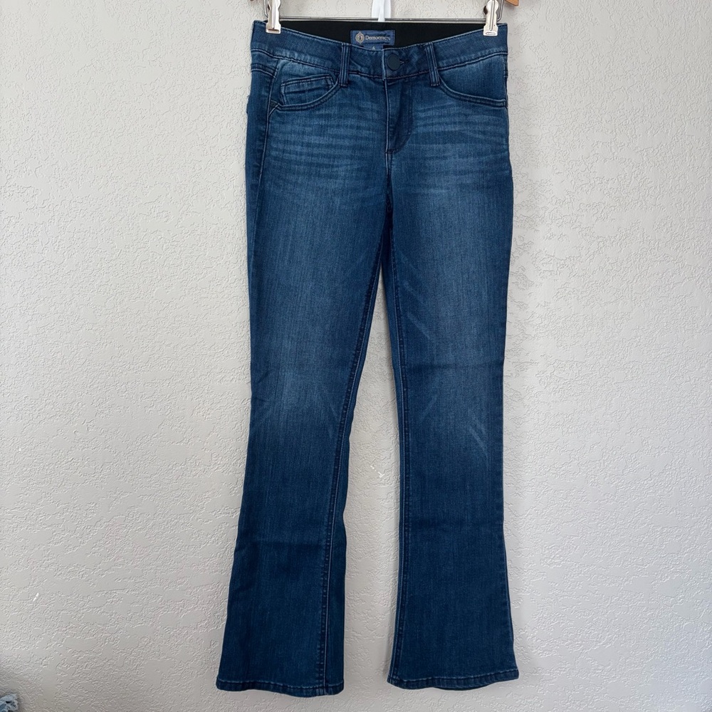 Democracy Women's SZ 4 Ab Solution Mid Rise Stretch Dark Denim Boot Cut Jeans - Picture 1 of 8
